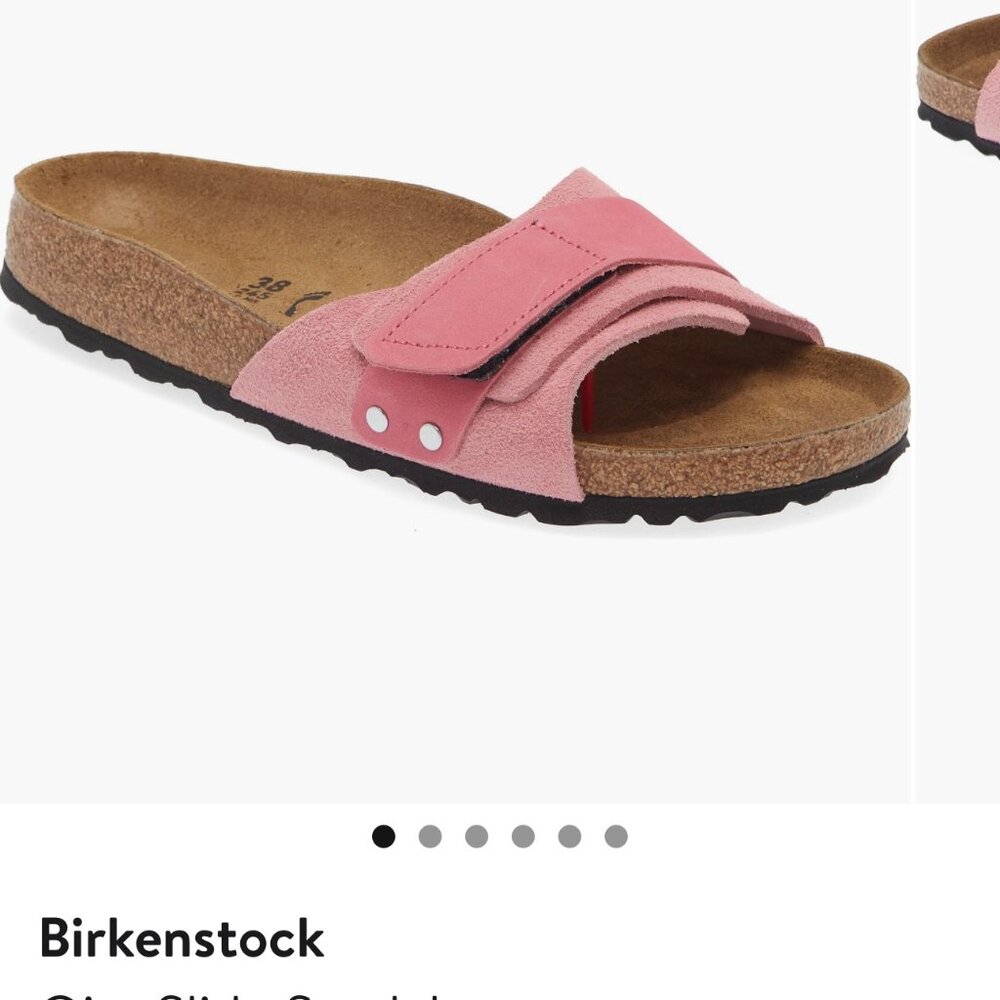 Cute Candy Pink Birkenstock Oita Slide Suede Sandals~ EU 37~EUC!